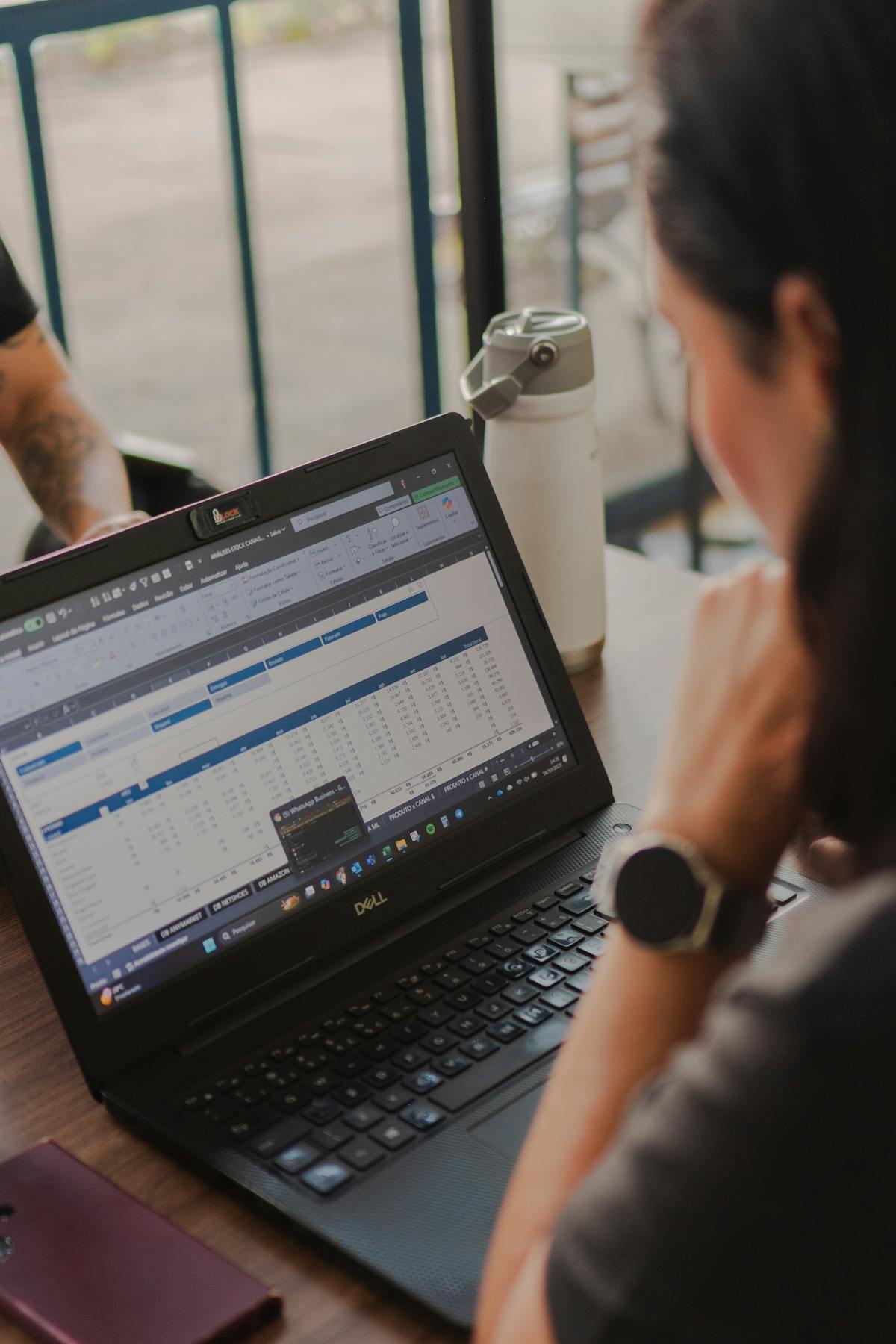 A spreadsheet open on a laptop screen.