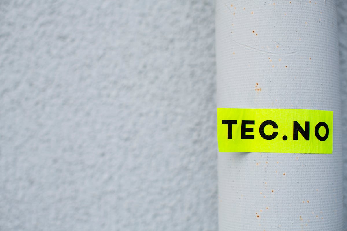 A close-up of an industrial identification label.